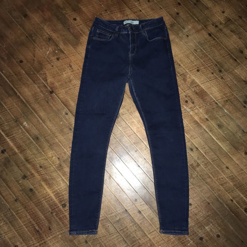 Topshop Jaime Moto dark wash luxe ankle skinny jeans